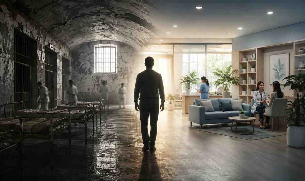difference between mental hospitals and mental asylums