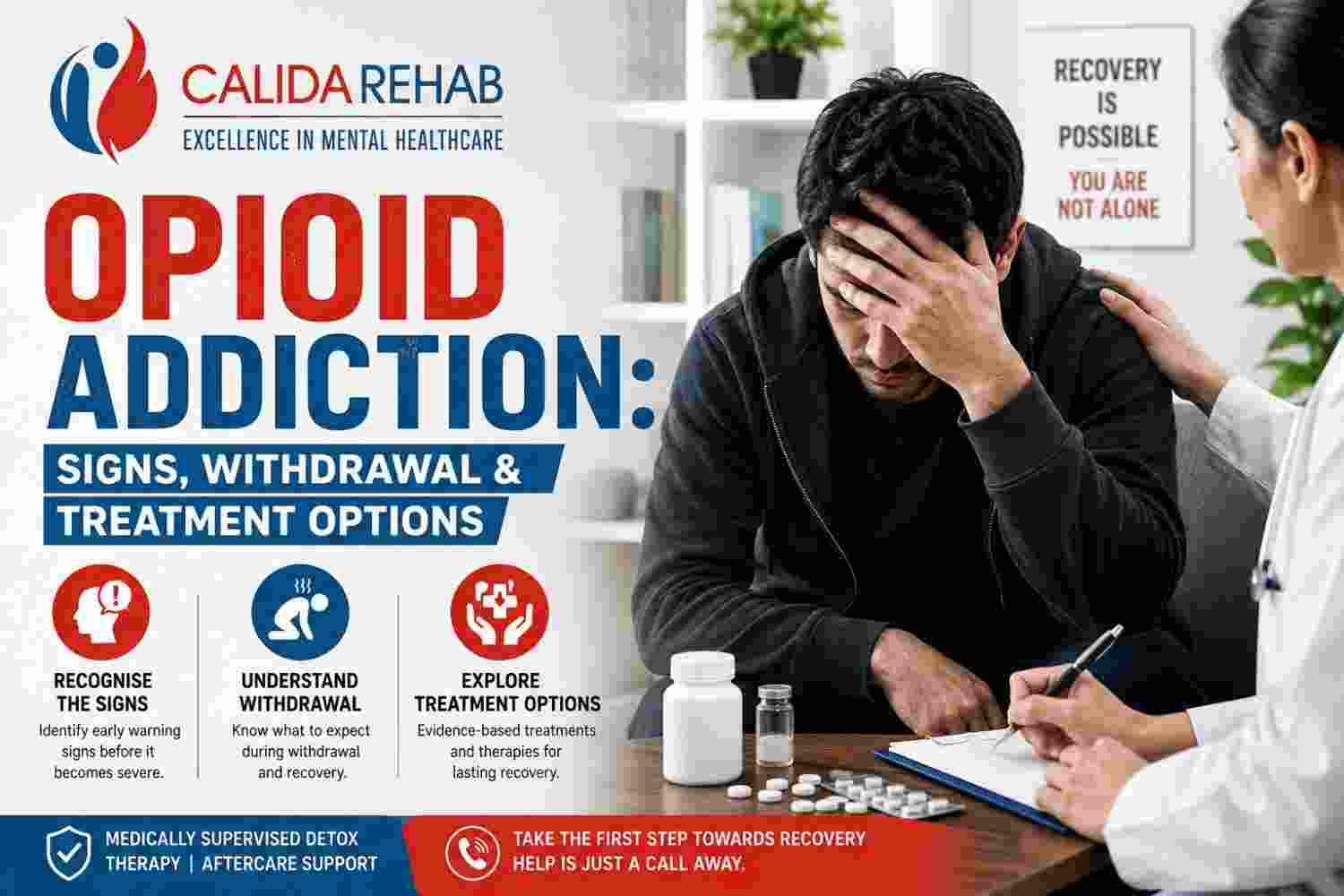 Opioid addiction signs, withdrawal symptoms and treatment options at Calida Rehab