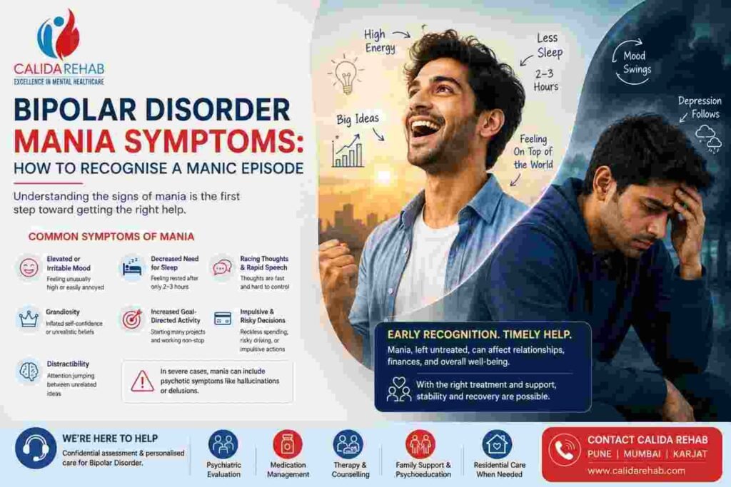Bipolar disorder mania symptoms and signs of a manic episode
